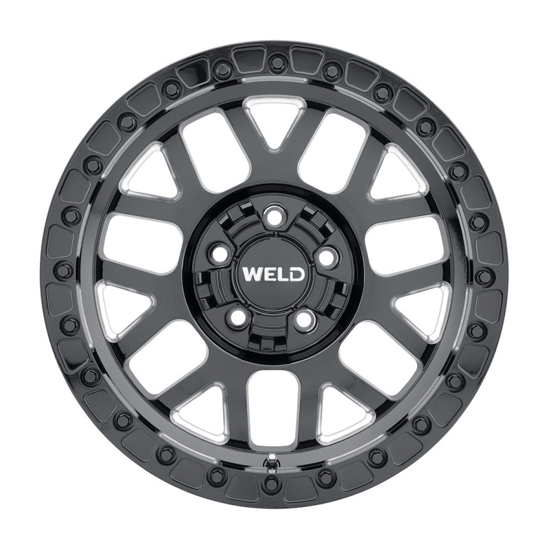 Weld Off-Road W902 17X10 Cinch Beadlock Wheel – 5X127 5X139.7 – ET-24 BS4.50 Gloss Black Milled Black Ring (87.1) - OneFastShop