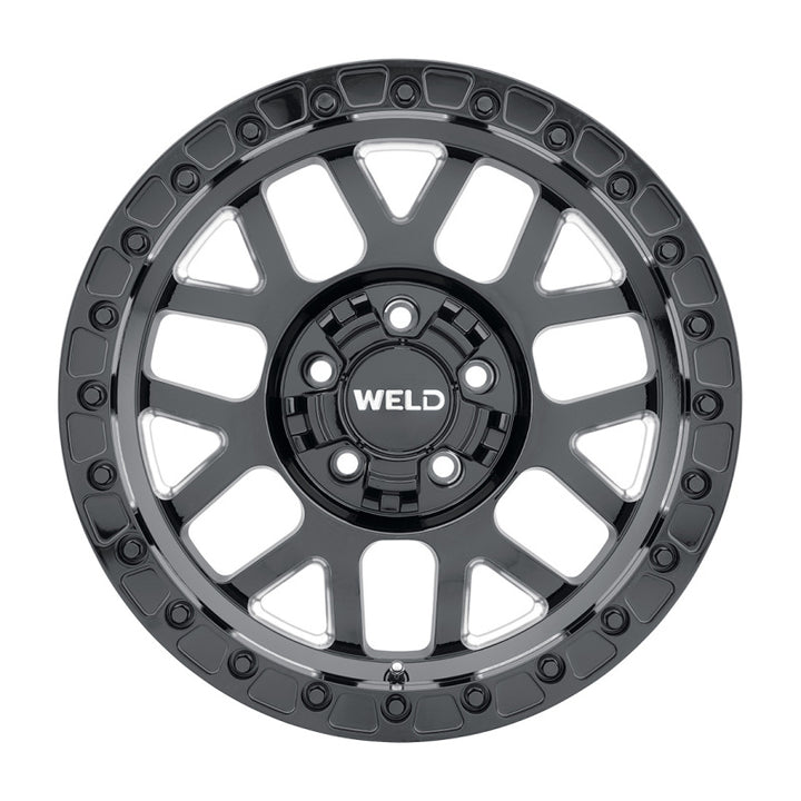 Weld Off-Road W902 17X10 Cinch Beadlock Wheel – 5X127 5X139.7 – ET-24 BS4.50 Gloss Black Milled Black Ring (87.1) - OneFastShop