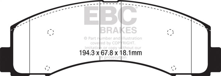 EBC Greenstuff Front Brake Pads for 2018+ Ford F-150 2.7L Twin Turbo 2WD - OneFastShop