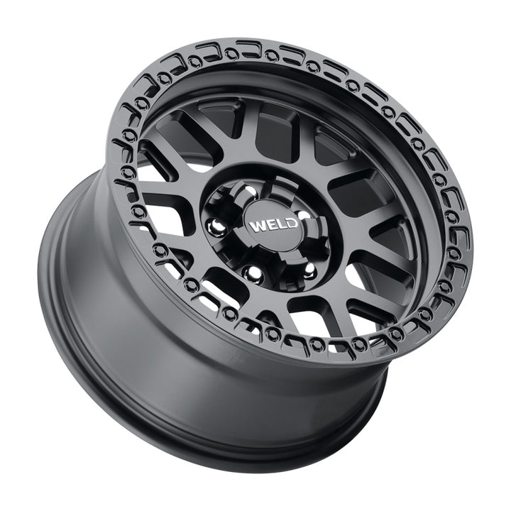 Weld Off-Road W104 Cinch Wheel 17X9.0 6X135 6X139.7 ET-12 BS4.50 Satin Black Gloss Black (106.1)
