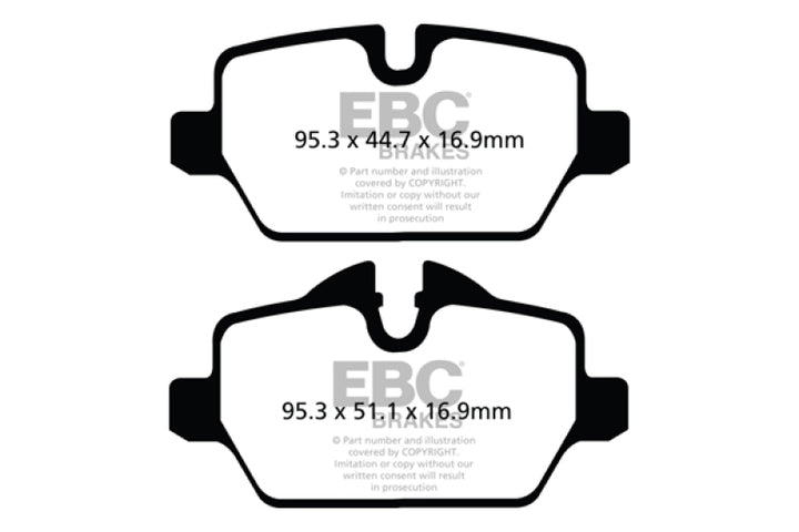 EBC Redstuff Rear Brake Pads for 2011-2016 Mini Countryman 1.6 Cooper - OneFastShop
