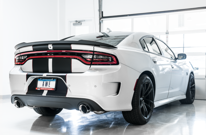 AWE Tuning Track Edition Exhaust with Chrome Silver Tips for Dodge Charger 6.4L/6.2L Supercharged - 2015+ - OneFastShop