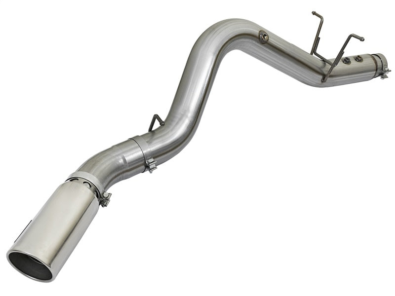 aFe LARGE BORE HD 5in 409-SS DPF-Back Exhaust Polished Tip 2017-2019 GM Duramax V8 6.6L L5P Silverado Sierra
