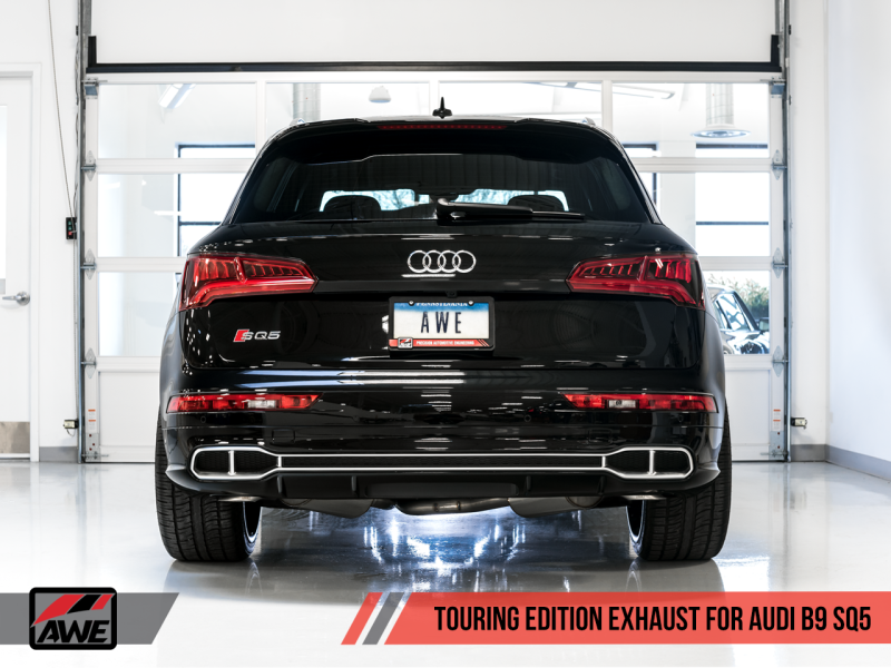 AWE Tuning Audi B9 SQ5 Non-Resonated Touring Edition Cat-Back Exhaust - No Tips (Turn Downs).