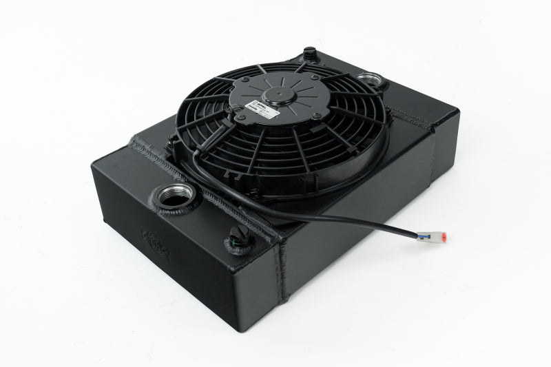 CSF Universal Drag Race / Tuck Radiator with 9in Spal Fan - 10.5in H x 10in L x 3.6in W - Black