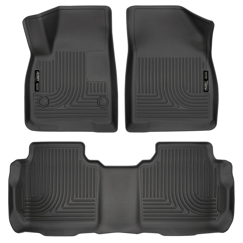 Husky Liners WeatherBeater Front & 2nd Row Floor Liners - Cadillac XT5, Chevrolet Blazer, GMC Acadia (2017-2026) - Black