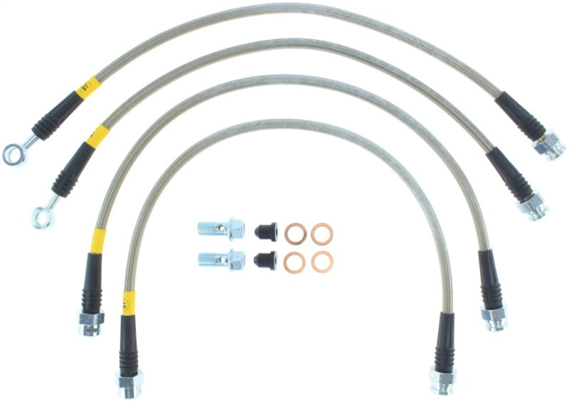 Stoptech Stainless Steel Rear Brake Lines for 08-17 Chevrolet Silverado 1500 - OneFastShop