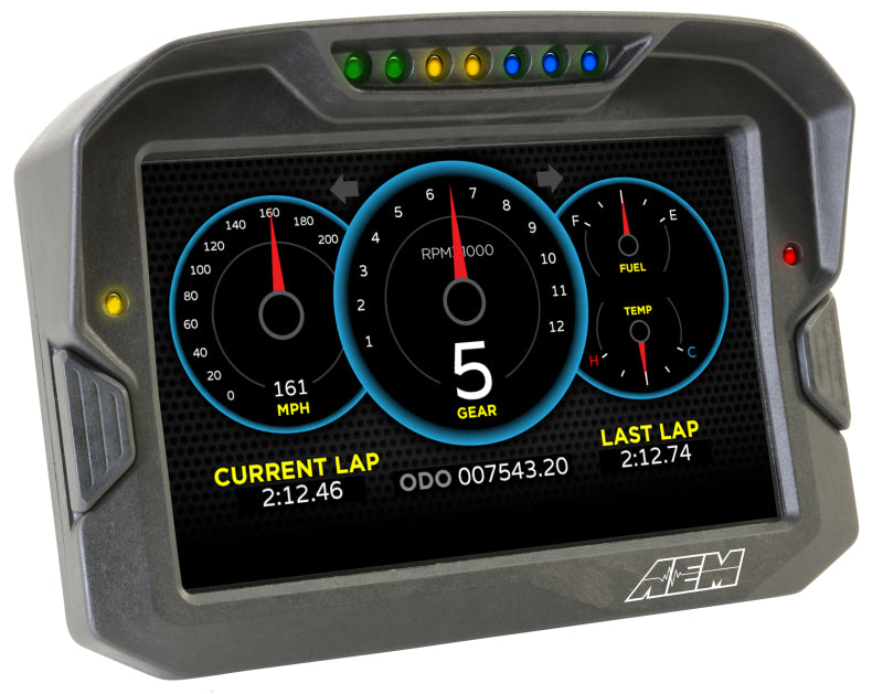 AEM CD-7 Non Logging GPS Enabled Race Dash Carbon Fiber Digital Display without VDM (CAN Input Only)