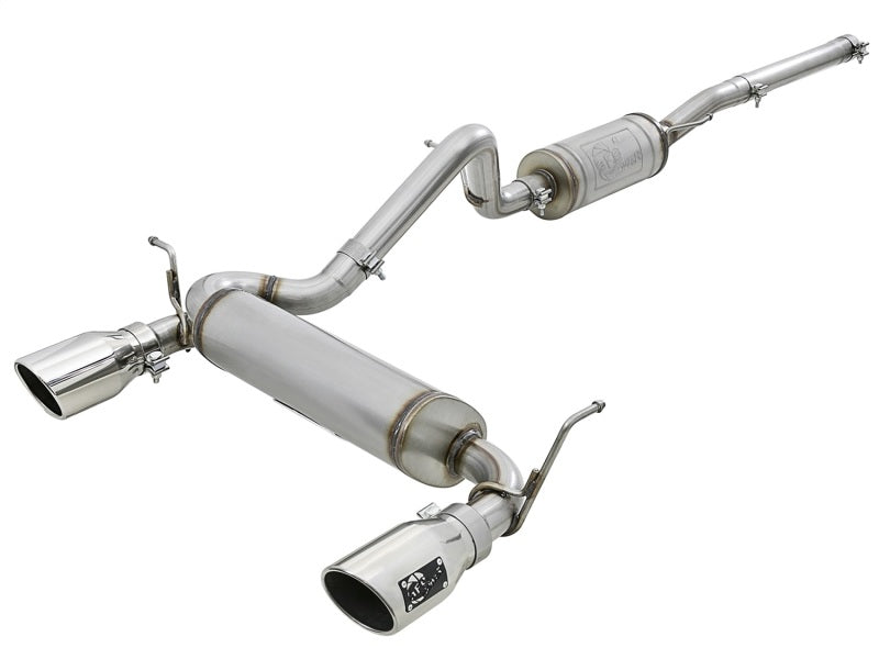 aFe Rebel Series 2.5in 409 SS Cat-Back Exhaust with Polished Tips for Jeep Wrangler (JK) V6 3.6L/3.8L - OneFastShop