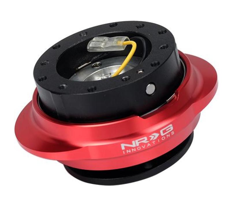 Nrg Quick Release Kit Black Body Red Oval Ring - Aftermarket Steering Wheel Upgrade - OneFastShop