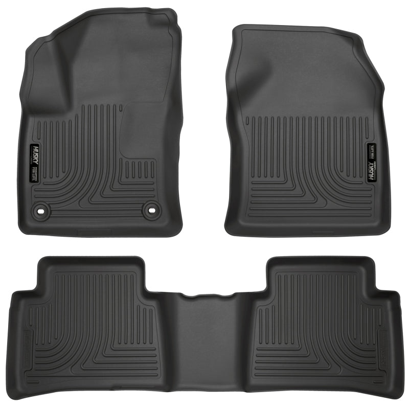Husky Liners Weatherbeater Front & 2nd Seat Floor Liners for 2016-2022 Toyota Prius Black Footwell Coverage