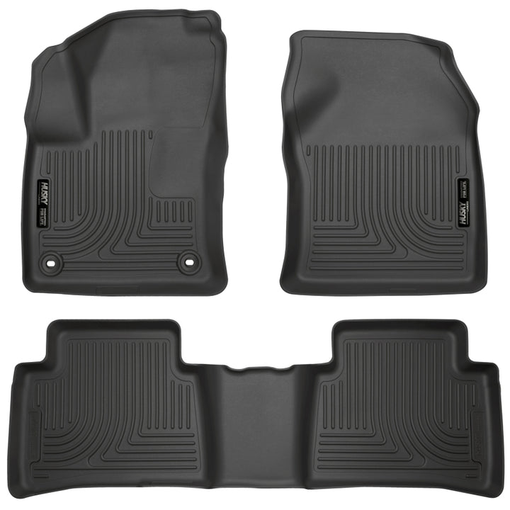Husky Liners Weatherbeater Front & 2nd Seat Floor Liners for 2016-2022 Toyota Prius Black Footwell Coverage