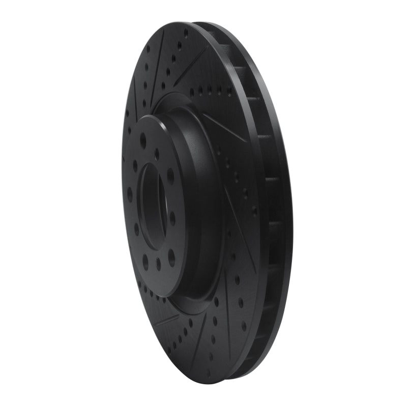R1 Concepts eLINE Front Right Drilled & Slotted Brake Rotor - BMW M3 (E46) 2001-2006 - Black, image 5