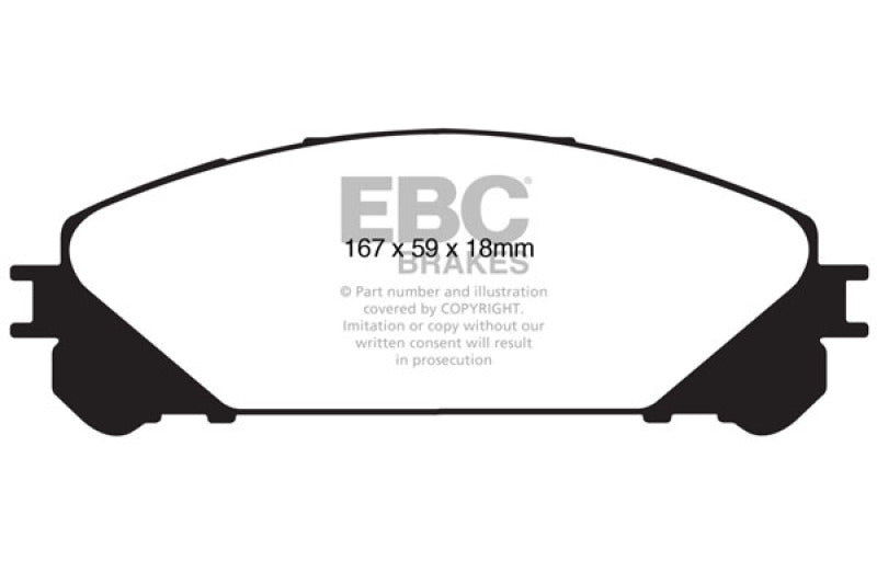 EBC Ultimax2 Front Brake Pads - Toyota Highlander, Sienna, Avalon 2008-2024