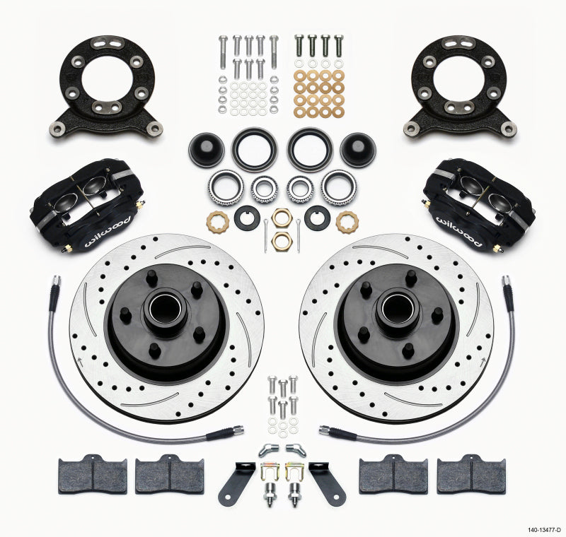 Wilwood Forged Dynalite-M Front Kit 11.30in Rotor & Hub for 70-73 Mustang Disc & Drum Spindle - OneFastShop