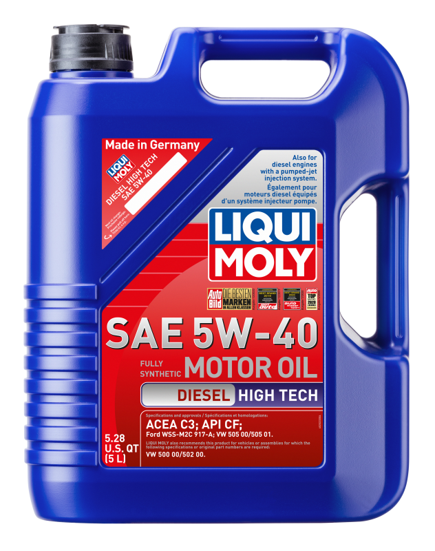 LIQUI MOLY Diesel High Tech Motor Oil 5W40 - 5L - Volkswagen Beetle Golf Jetta Passat Touareg - OneFastShop