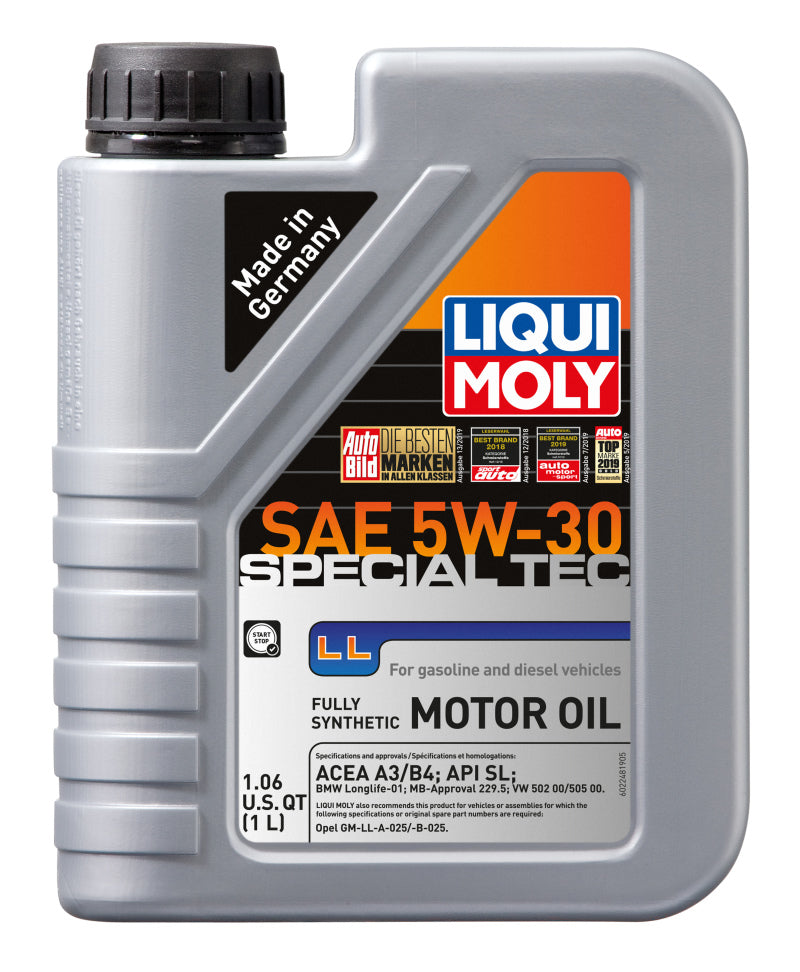 LIQUI MOLY 1L Special Tec LL Motor Oil SAE 5W30 Fully Synthetic for Acura Integra MDX RL RSX TL BMW 1 Series 3 Series 5 Series X1 X3 X5