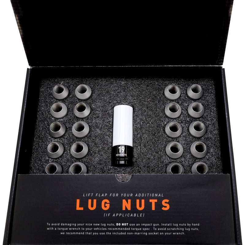 Mishimoto Steel Locking Lug Nuts M14x1.5 (24 Pack) Black