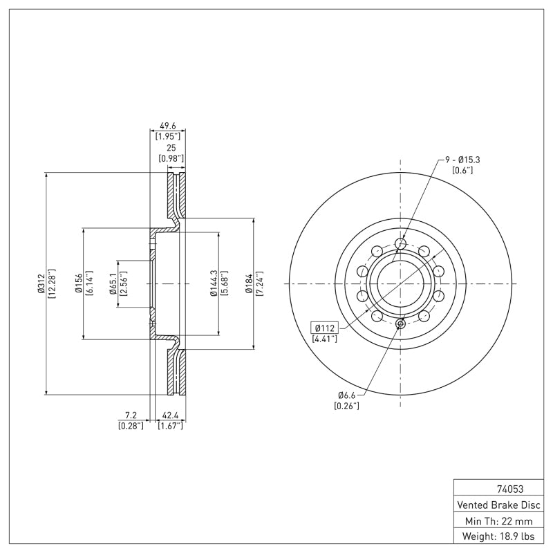 DFC 06-18 Volkswagen GTI Front Brake Rotor DFC Rotor