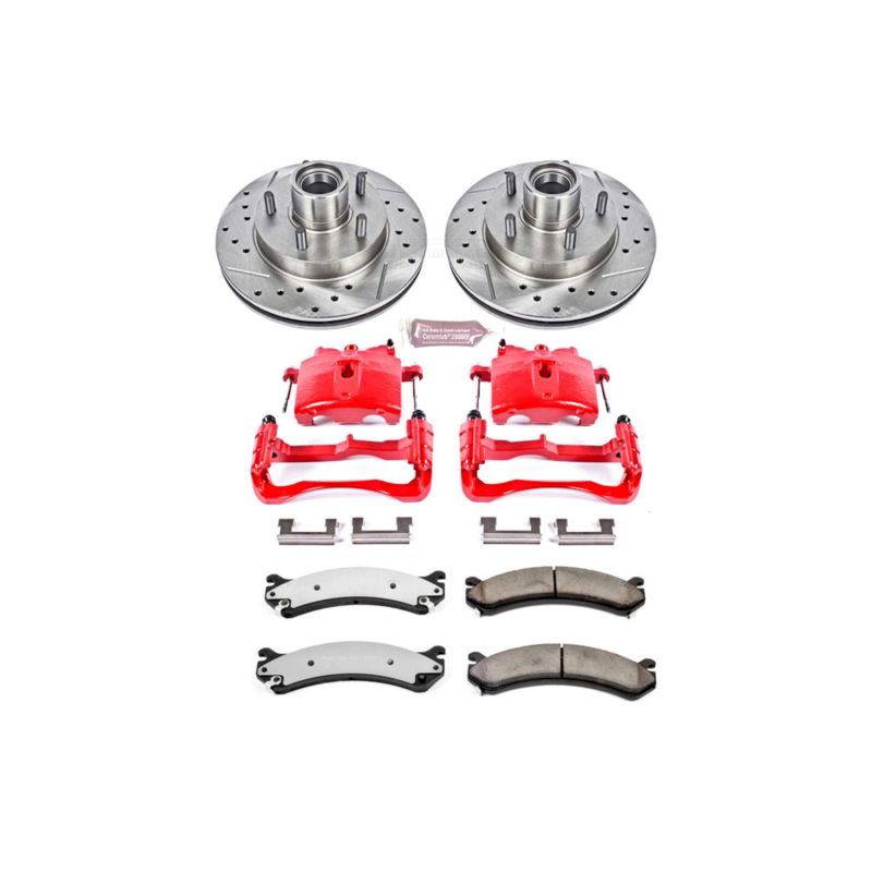 Power Stop 07-10 GMC Sierra 3500 HD Front Z36 Truck and Tow Kit with Cals