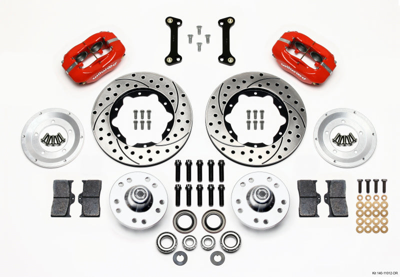 Wilwood Forged Dynalite Front Kit 11.00in Drilled Red 82-92 Camaro Firebird - OneFastShop