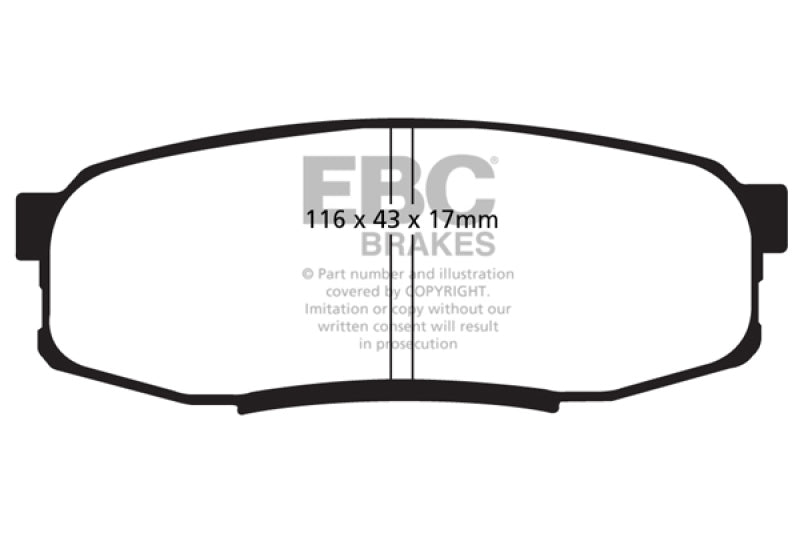EBC Extra Duty Rear Brake Pads for 08+ Lexus LX570 5.7