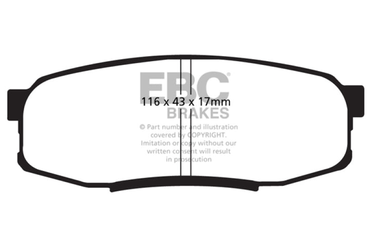 EBC Extra Duty Rear Brake Pads for 08+ Lexus LX570 5.7