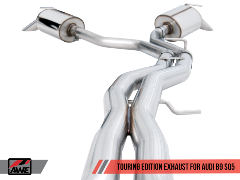 AWE Tuning Audi B9 SQ5 Non-Resonated Touring Edition Cat-Back Exhaust - No Tips (Turn Downs).