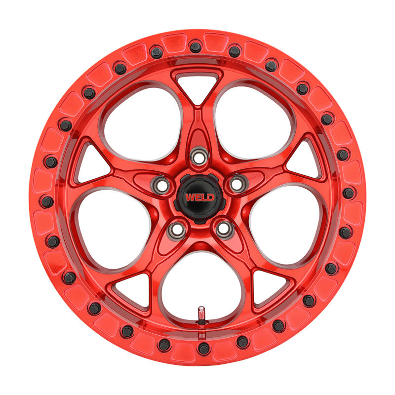 Weld Off-Road W906 17X9 Ledge Beadlock 5X127 ET–12 BS4.50 Candy Red / Red Ring (71.5)