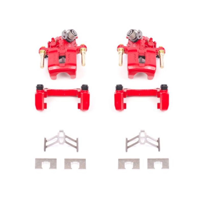 PowerStop Rear Red Calipers w/Brackets - 92-01 Honda Prelude Pair - OneFastShop