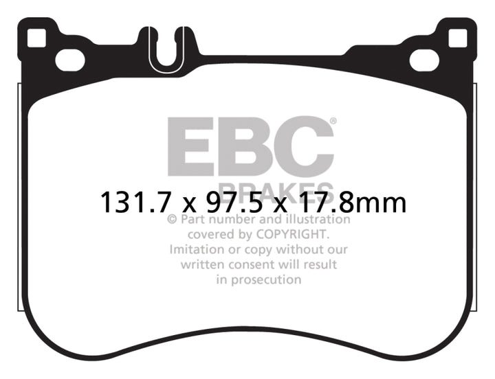 EBC Yellowstuff Front Brake Pads for 2014-2017 Mercedes-Benz S550 4.7 Twin Turbo AMG Sport Pkg