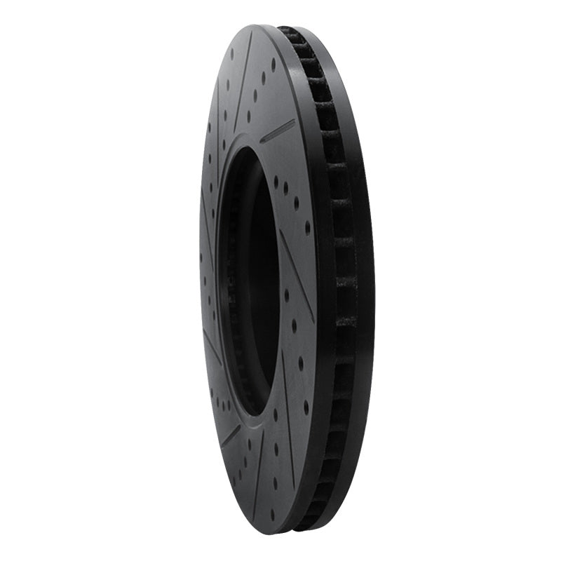 R1 Concepts eLine Front Right Drilled & Slotted Brake Rotor - Audi A4 / A5 / Q5 2011-2017 - Black, image 5