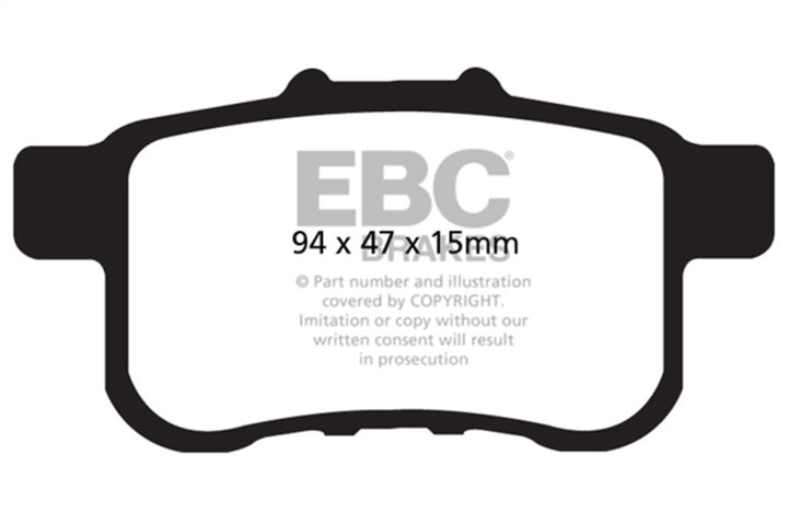 EBC Greenstuff Rear Brake Pads for 09-14 Acura TSX 2.4 - OneFastShop