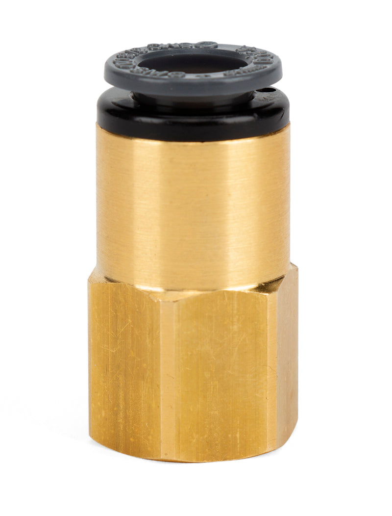 Air Lift Straight Female Connector 1/4in FNPT X 3/8in PTC - DOT - SMC# KV2F11-35