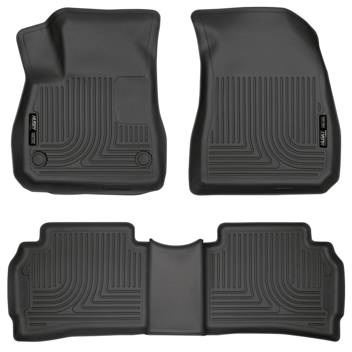 Husky Liners Weatherbeater Black Front & 2nd Seat Floor Liners for 2016-2025 Chevy Malibu - OneFastShop