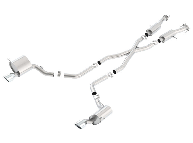 Borla S-Type Catback Exhaust for 2015-2021 Jeep Grand Cherokee SRT8 Dual Round Rolled Exit - OneFastShop