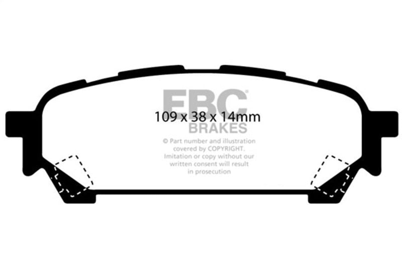 EBC Yellowstuff Rear Brake Pads for 04-06 Saab 9-2X 2.0 Turbo - OneFastShop