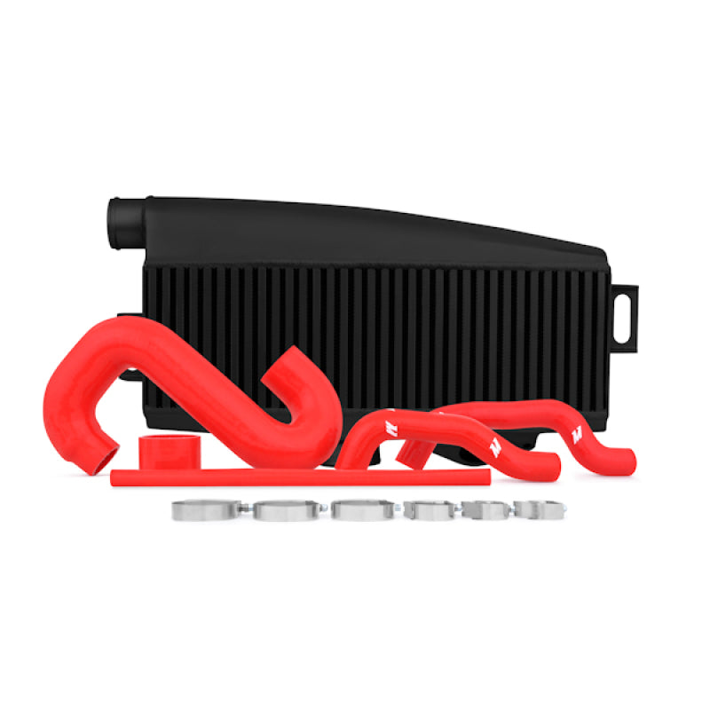 Mishimoto Subaru Top-Mount Intercooler Kit for 2002–2007 WRX and 2004–2007 STi – Powder Coated Black with Red Hoses - OneFastShop