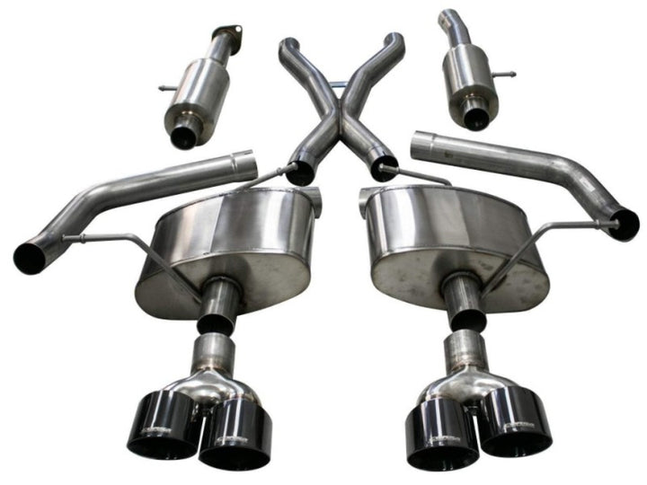 Corsa Sport Cat-Back Exhaust System 6.2L Dual Rear Exit Black Tips (2018-2021 Jeep Grand Cherokee TrackHawk)