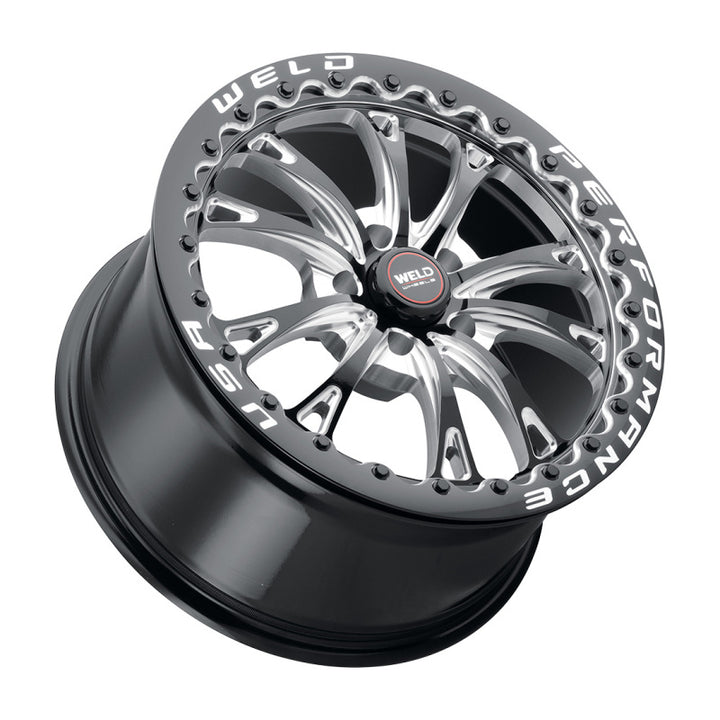 Weld S908 Belmont Drag Beadlock Wheel – 18X10 5X120 ET45 BS7.25 Gloss Black MIL Dia 78.1 (908)