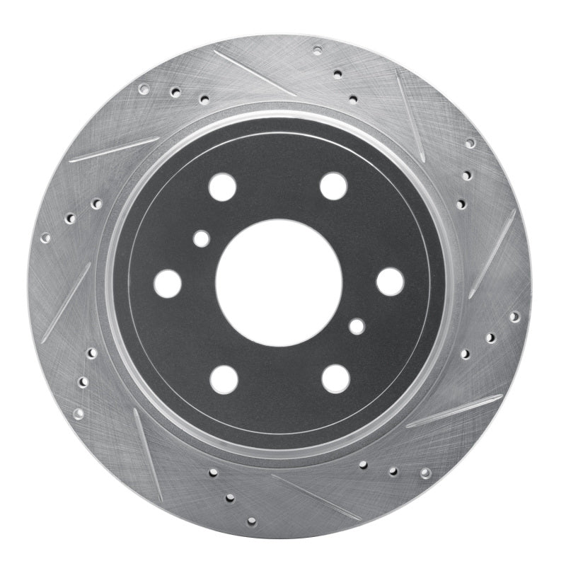 R1 07-20 Cadillac Escalade ESV Rear Right Drilled And Slotted Silver Brake Rotor