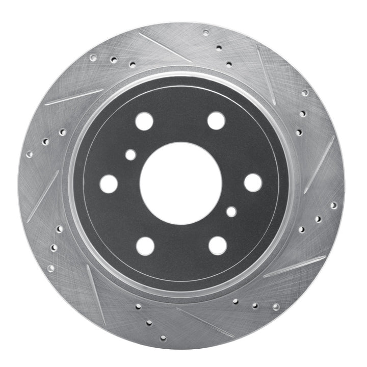 R1 07-20 Cadillac Escalade ESV Rear Right Drilled And Slotted Silver Brake Rotor