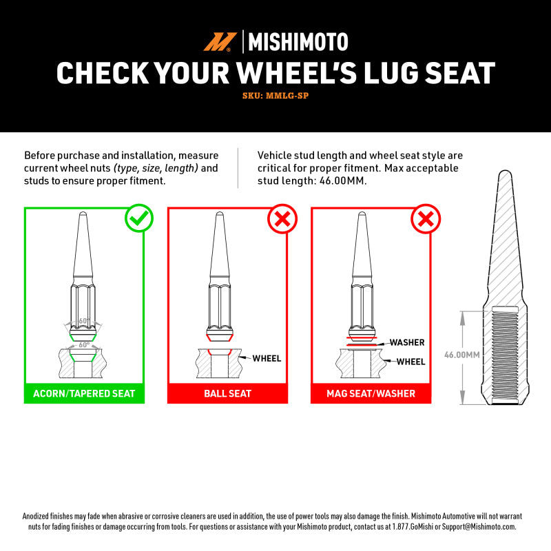 Mishimoto Steel Spiked Lug Nuts M14 x 1.5 24pc Set - Gold, image 5