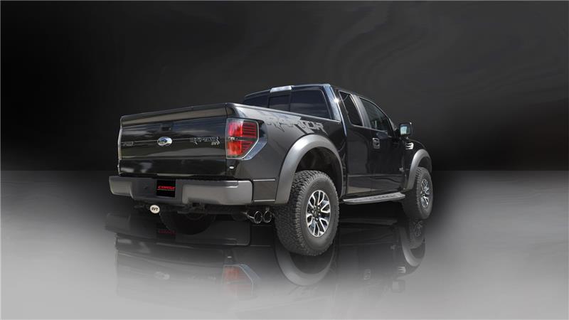 Corsa Black Xtreme Cat-Back Exhaust for 2011–2014 Ford F-150 Raptor 6.2L 133in - OneFastShop