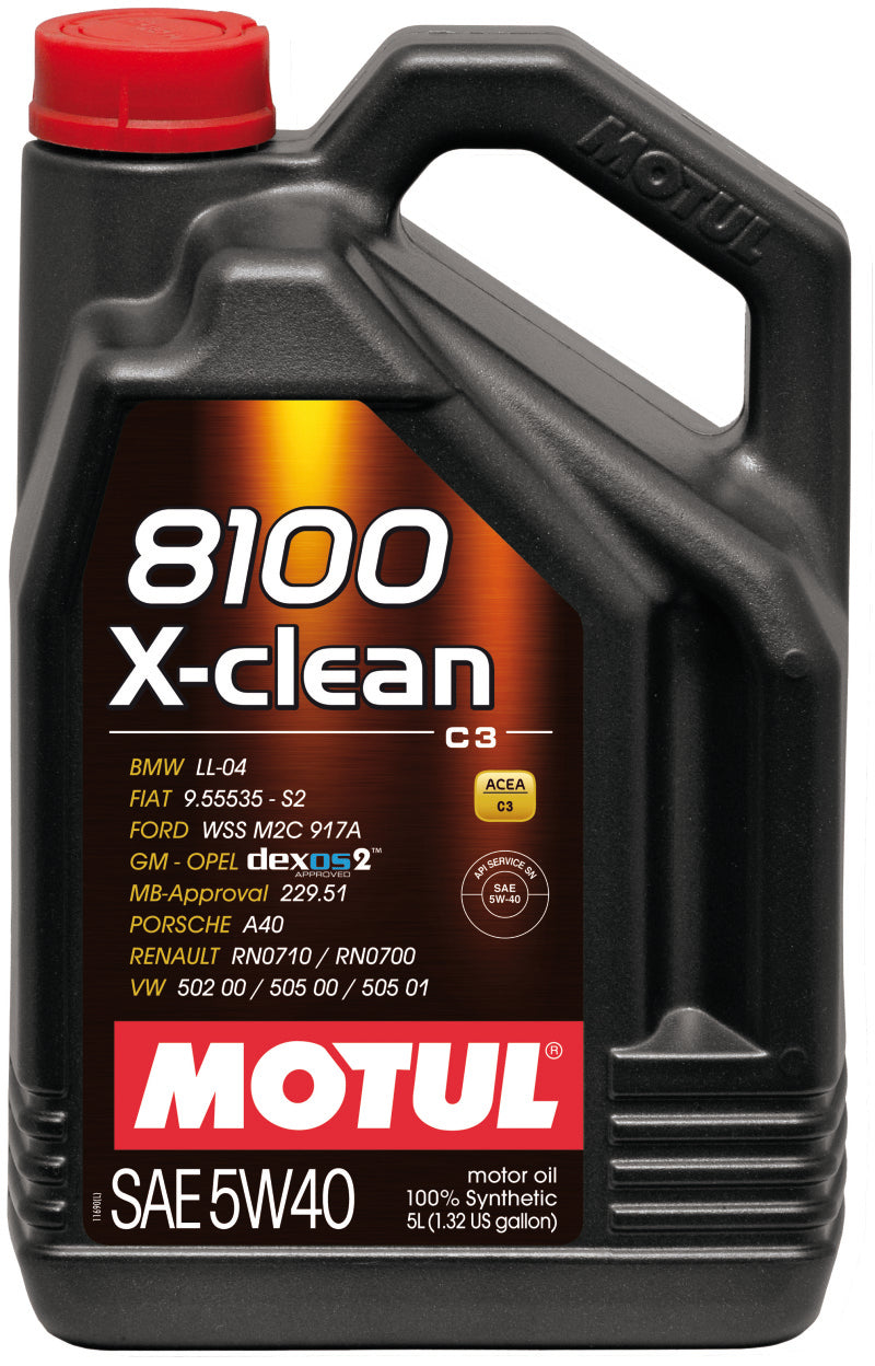 Motul 5L Synthetic Engine Oil 8100 5W40 X-CLEAN C3 -505 - Premium Performance Oil - OneFastShop
