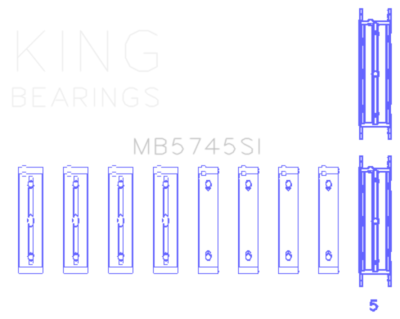 King Engine Bearings Subaru FA/FB Main Bearing Set Size STD
