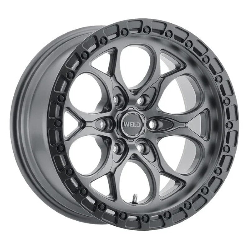 Weld Off-Road W107 18X9 Ledge 6X139.7 ET00 BS5.00 Satin Gun Black Ring 106.1