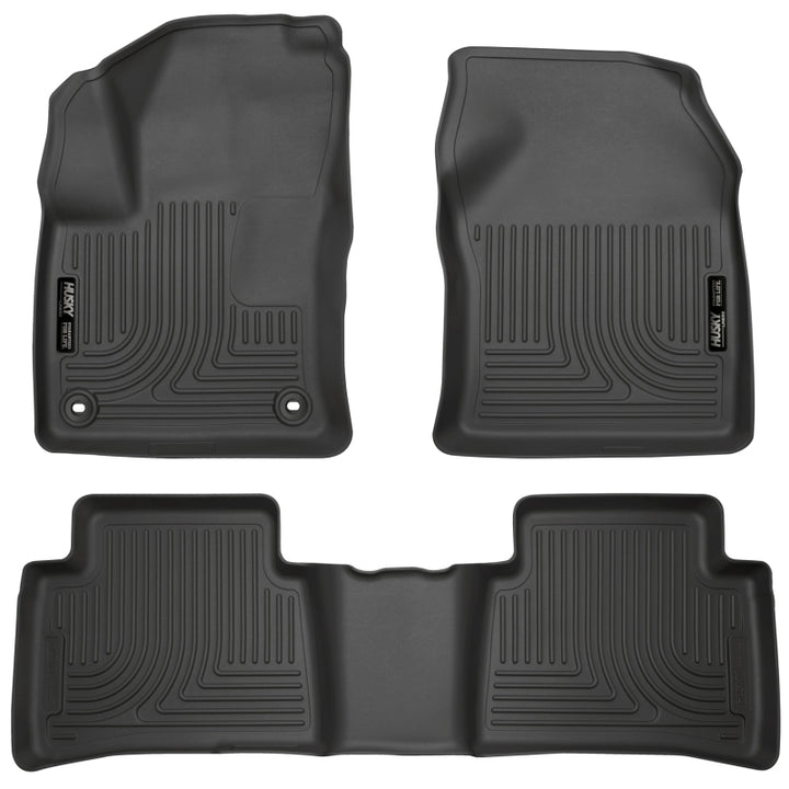 Husky Liners Weatherbeater Front & 2nd Seat Floor Liners for 2016-2022 Toyota Prius Black Footwell Coverage