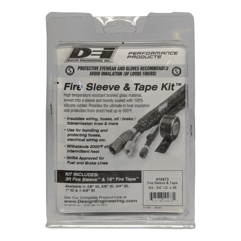 DEI Fire Sleeve and Tape Kit 3/4in I.D. x 3ft.