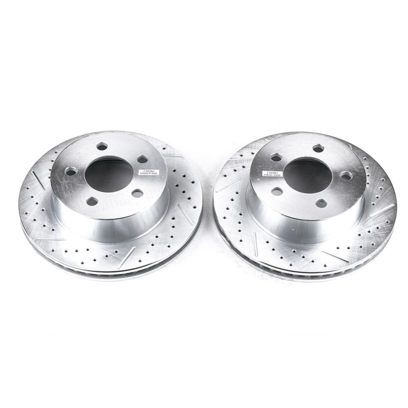 PowerStop Front Evolution Drilled & Slotted Rotors - Jeep Cherokee 99-01 - OneFastShop
